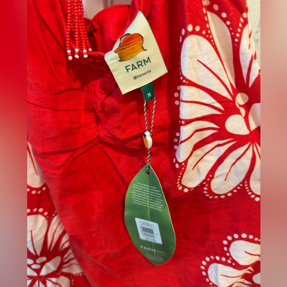 FARM RIO Red Ainika Shell Lenzing™ Ecovero™ Euroflax™ Midi Dress - Picture 8 of 8